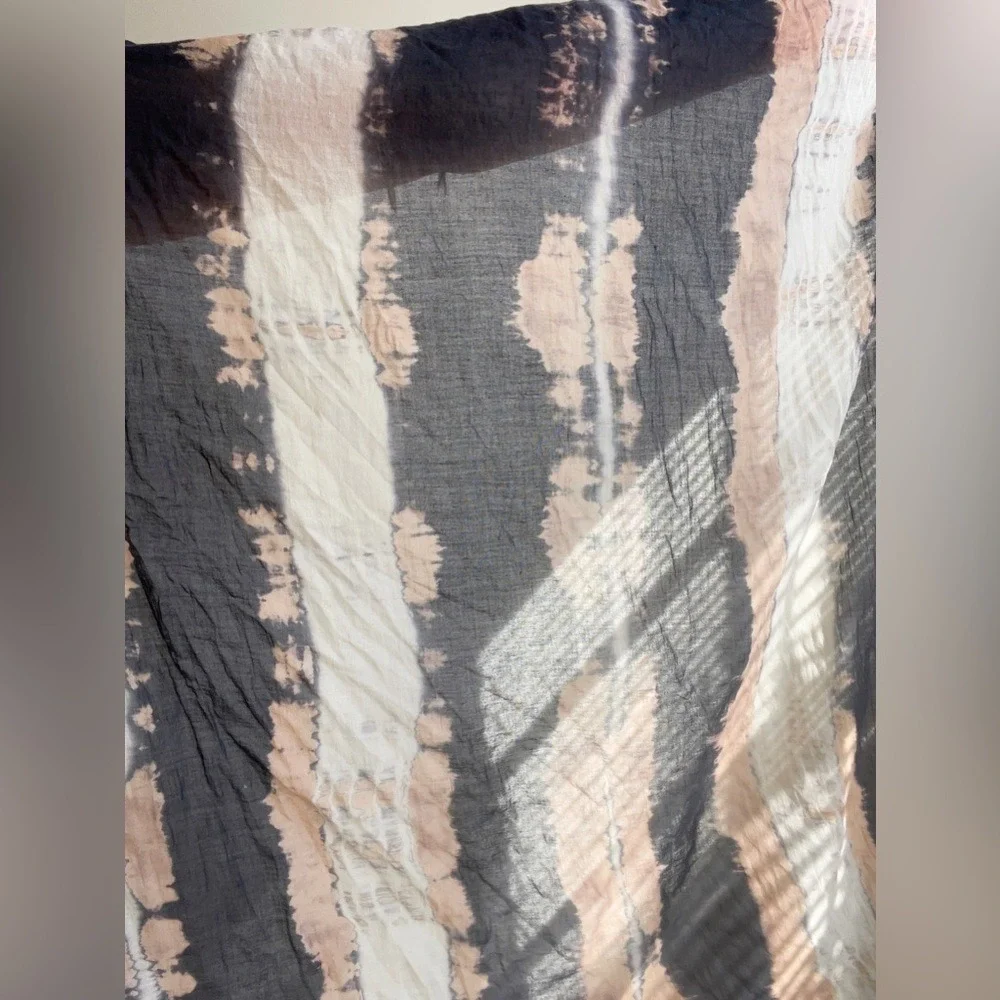 Forever 21 Vintage Y2K Whimsigoth Fairy Neutral Tie-Dye Tassel Fringe Scarf